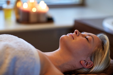 Sticker - young woman lying in spa