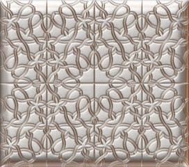 Wall Mural - Silver metal ornament background