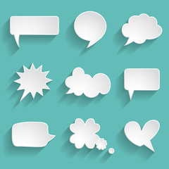 Wall Mural - set of paper speech bubbles