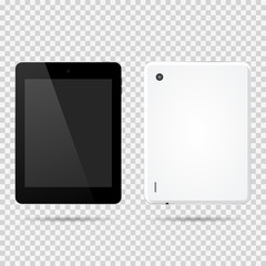 Tablet front, backside vector illustration