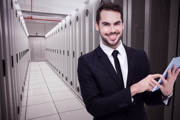 Poster - Businessman using his tablet