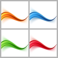 Canvas Print - Wave border colorful certificate cards collection