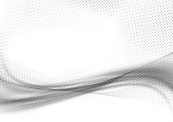 Canvas Print - Transparent abstract modern halftone grey wave swoosh layout