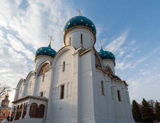 Wall Mural - The great Trinity monastery in Sergiyev Posad near Moscow.Golden