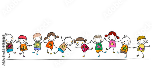 Naklejka dekoracyjna Ilustracja szczęśliwych dzieci