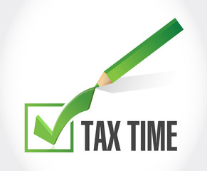 Wall Mural - tax time check mark sign illustration design