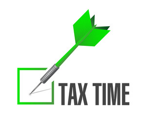 Wall Mural - tax time check dart sign illustration