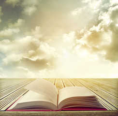 Wall Mural - Book in front of sky