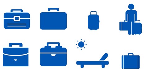 Poster - Voyage et valise en 8 icônes