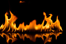 Fire On Black Background