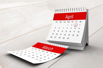Poster - Composite image of april calendar
