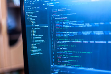 programming code on a monitor.