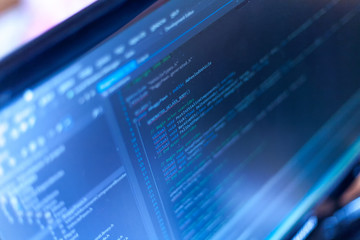 programming code on a monitor.