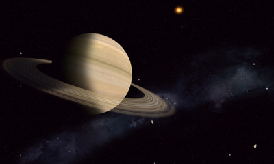Wall Mural - saturn with moons