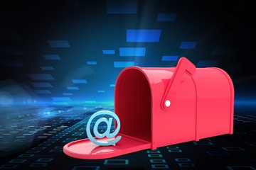 Aufkleber - Composite image of red email post box