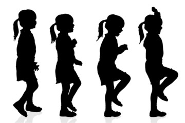 Sticker - Vector silhouette of a girl.