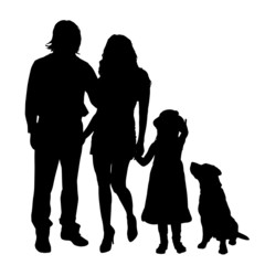 Canvas Print - Vector silhouette of a family.