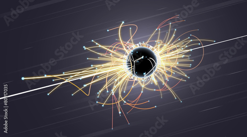 Foto  Particle Collision and Blackhole in LHC (Large Hadron Collider)