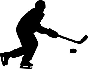 Wall Mural - Hockey Player Isolated