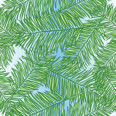  Palm leaves, abstract vector seamless pattern