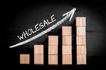 Word Wholesale On Ascending Arrow Above Bar Graph