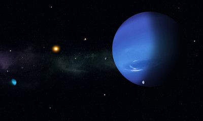 Wall Mural - space journey to neptune