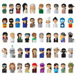 Flat People Icons, Different Occupation: Doctor, Police, Knight, Indian, Athlete, Professor, Astronaut, Waiter, Explorer, Painter Isolated On White Background - Vector Illustration, Graphic Design