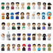 © milosdizajn - Flat People Icons, Different Occupation: Doctor, Police, Knight, Indian, Athlete, Professor, Astronaut, Waiter, Explorer, Painter Isolated On White Background - Vector Illustration, Graphic Design