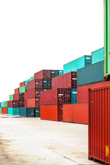 Wall Mural - numerous shipping containers isolated on white