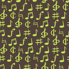 Wall Mural - seamless background with musical symbols