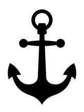 Simple Black Ships Anchor Silhouette