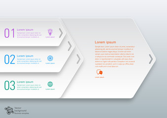 Wall Mural - infographics vector background 3-step process