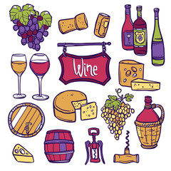 Wall Mural - Wine Icon Set