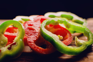 Colorful paprika peppers closeup