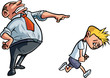 © antonbrand - Cartoon father scolding unhappy boy