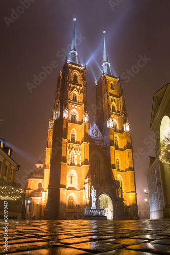 Obraz w ramie Illuminated Cathedral Of St. John