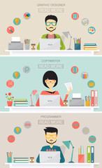 Wall Mural - graphic designer, copywriter, programmer, banners