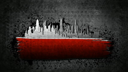 Wall Mural - grungy ornamented city theme banner