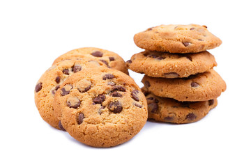 Tasty cookies on a white background.