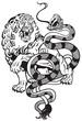 lion and snake