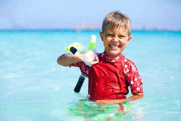 Poster - Boy snorkeling