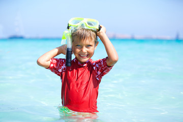 Poster - Boy snorkeling