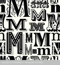 Seamless Vintage Pattern Letter M