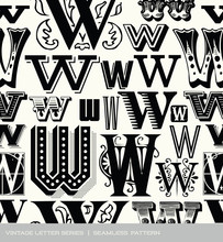 Seamless Vintage Pattern Of The Letter W