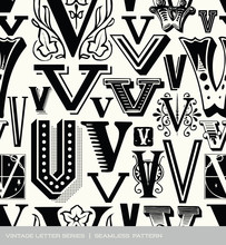 Seamless Vintage Pattern Of The Letter V
