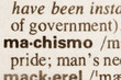 Dictionary definition of word machismo