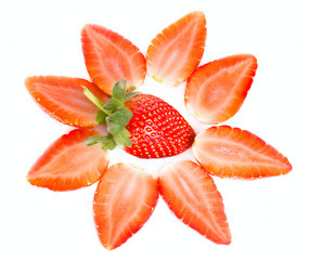 Fresh sweet tasty Strawberries on white background