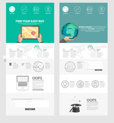 Wall Mural - website template with concept icons for business company