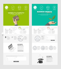 Wall Mural - website template with concept icons for business company