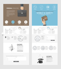 Wall Mural - website template with concept icons for business company